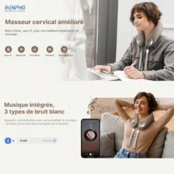 Masseur pour cervicales sans fil U-Neck Mini Bluetooth Renpho