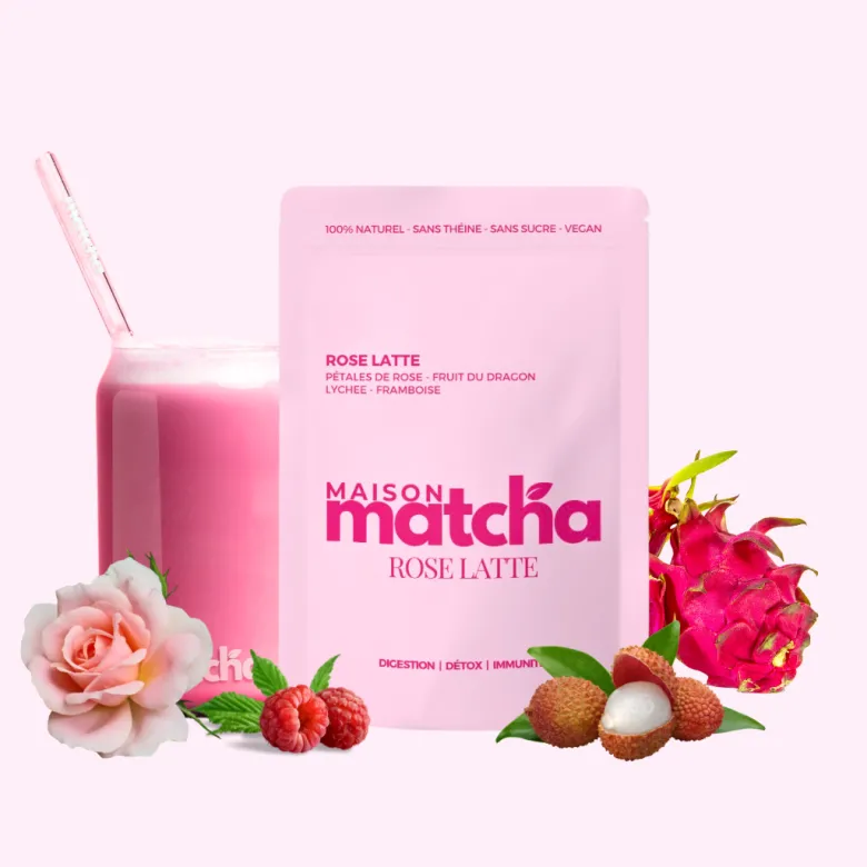 Matcha rose latte