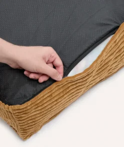 Matelas en velours côtelé xl - moutarde