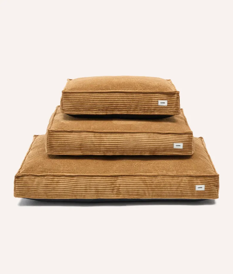 Matelas en velours côtelé xl - moutarde