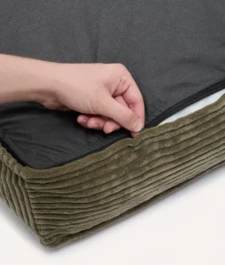 Matelas en velours côtelé xl - vert