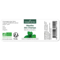 Menthe des champs - huile essentielle bio - 10ml garantie chromacert® - chémotyp