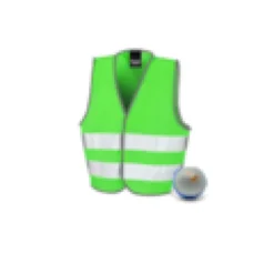 METEOR + Gilet vert enfant – Visibilité et sécurité au quotidien