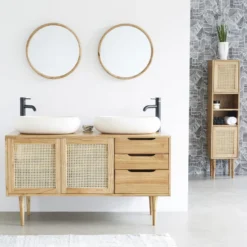 Meuble salle de bain mindi cannage