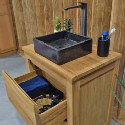 Meuble sdb en teck massif 60 cm varedo