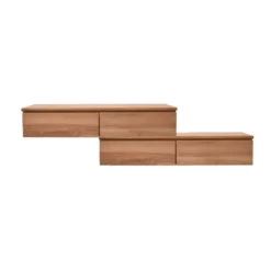 Meuble sdb teck massif khaléïconcept 180