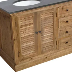 Meuble sous vasque en bois recyclé