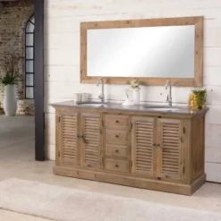 Meuble sous vasque en bois recyclé