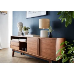 Meuble tv - buffet bois foncé noyer l160 cm volver