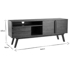 Meuble tv - buffet bois foncé noyer l160 cm volver
