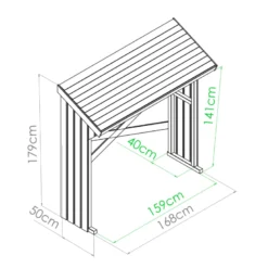 Mini abri buches bois 180x68x179cm
