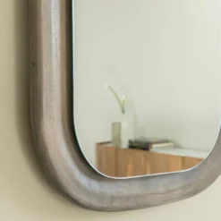 Miroir ovale en bois manguier