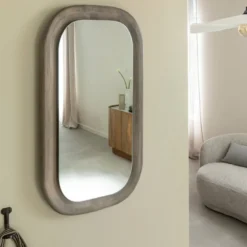 Miroir ovale en bois manguier