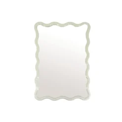 Miroir rectangulaire cadre ondulé coloris ivoire 38 x 30cm