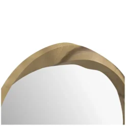 Miroir rond en bois clair de suar ondulé d53 cm - yong