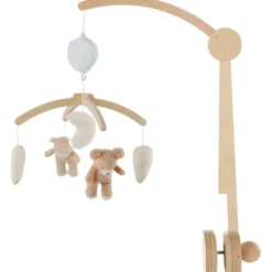 Mobile musical avec bras en bois lily et fluffy