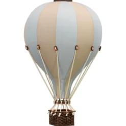 Montgolfière décorative beige et bleu