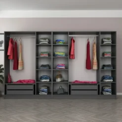 Montmartre dressing avec étagères et penderies - 21 espaces de stockage - 315 x