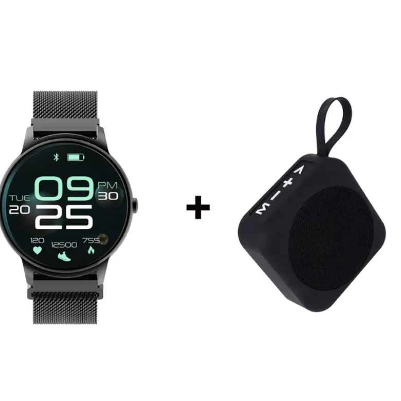 Montre connectée forever forevive 2 sb-330 noir avec enceinte bluetooth 3w