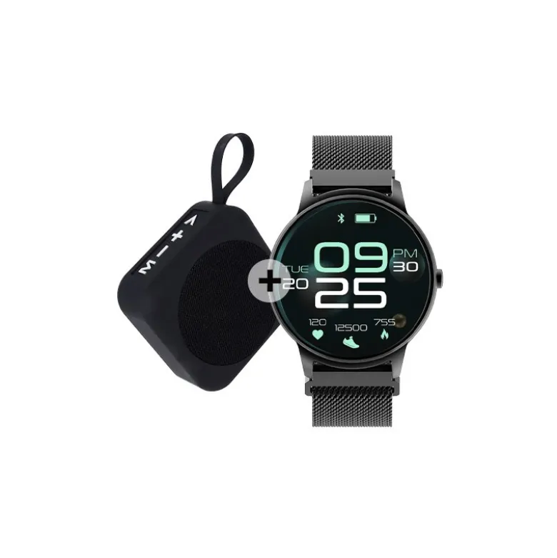 Montre connectée forever forevive 2 sb-330 noir avec enceinte bluetooth 3w