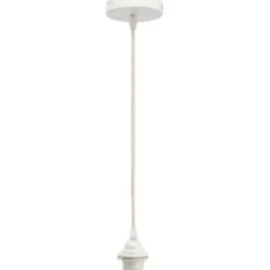 Monture e27 avec douille thermoplastique blanche et fil corde