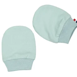 moufles de naissance en coton blanc