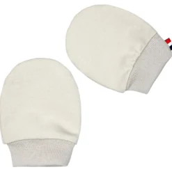 moufles de naissance en coton blanc