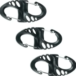 Mousqueton porte-clés fosco mini carabiner noir (lot de 3)