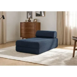 Méridienne modulable et convertible - velours côtelé Bleu