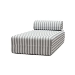 Méridienne modulable - tissu extérieur à rayures Gris