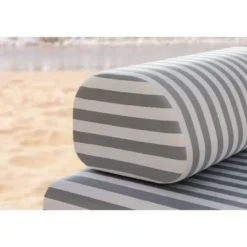 Méridienne modulable - tissu extérieur à rayures Gris