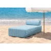 Méridienne modulable - tissu extérieur à rayures Bleu