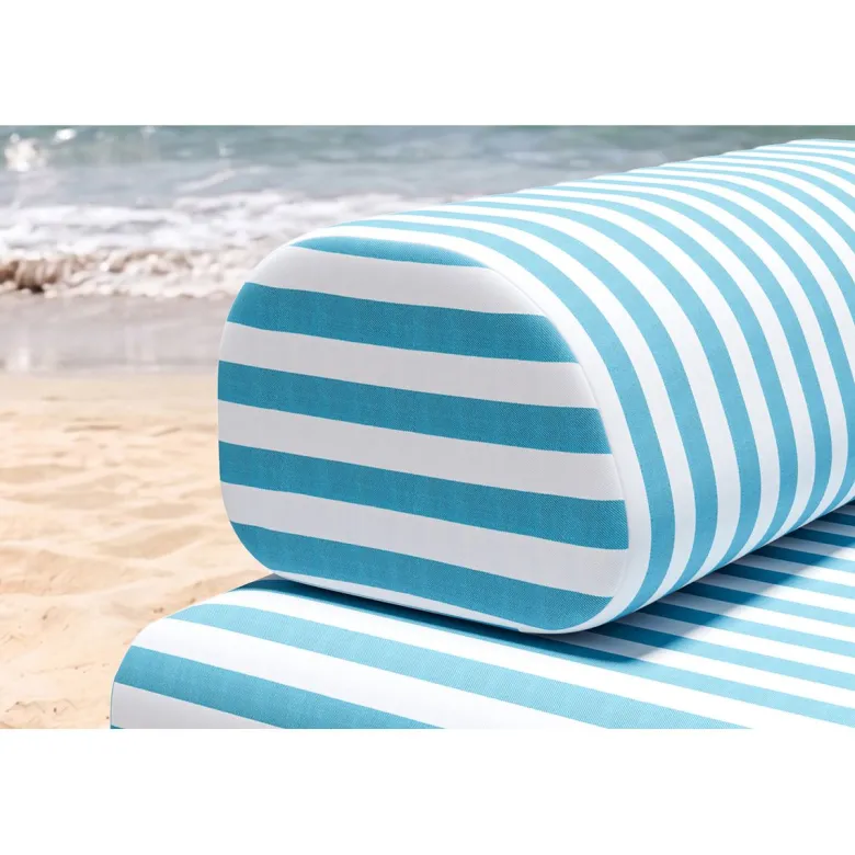 Méridienne modulable - tissu extérieur à rayures Bleu