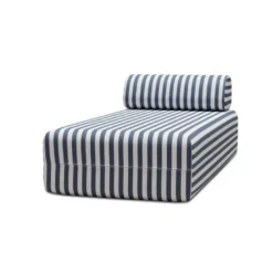 Méridienne modulable - tissu extérieur à rayures Bleu foncé