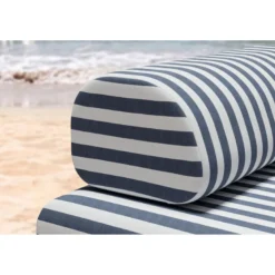 Méridienne modulable - tissu extérieur à rayures Bleu foncé