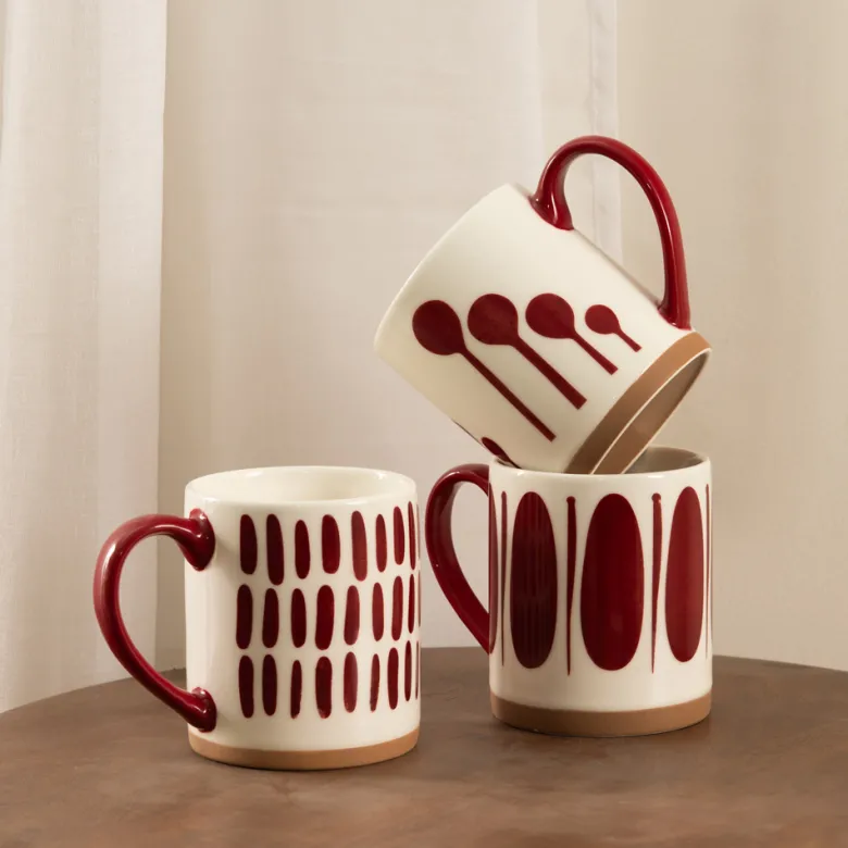 Mug mikonos rouge 35 cl (lot de 3)