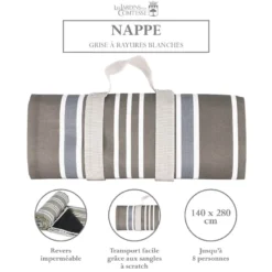 Nappe pique-nique grise 280x140cm
