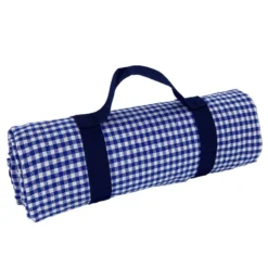 Nappe pique-nique vichy bleu 140x140cm