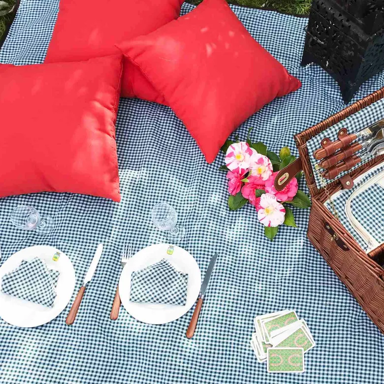Nappe pique-nique vichy vert 280x140cm