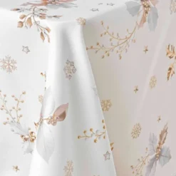 Nappe 150x240 antitache imprimé houx