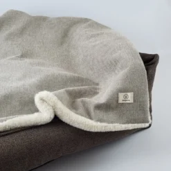 Nation, couverture bi-face blanc beige m