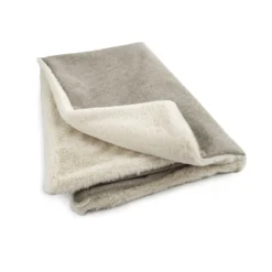 Nation, couverture bi-face blanc beige m