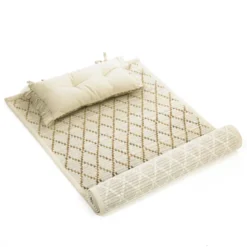 Natte de plage paille et coton