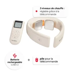 Neck care +, electrostimulation, chauffant, lumière rouge pour cou et cervicales