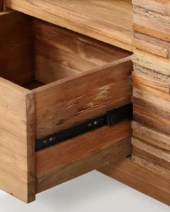 Neo - meuble salle de bain en teck parqueté 90cm