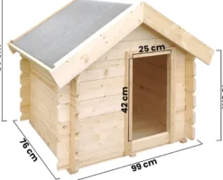 Niche pour chien exterieur en bois - 76 x 99 x h80 cm