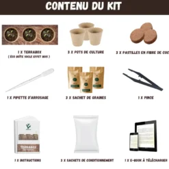 Nopalia® kit potager prêt à pousser – graines bio (tomate, courgette, aubergine)