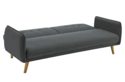 Nora canapé scandinave convertible 3 places en tissu gris foncé