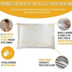 Oreiller anti-âge soie de peau
