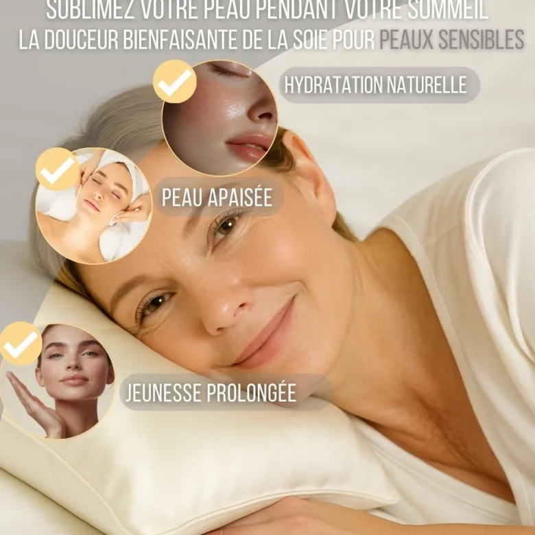 Oreiller anti-âge soie de peau